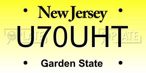 U70UHT New Jersey License Plate