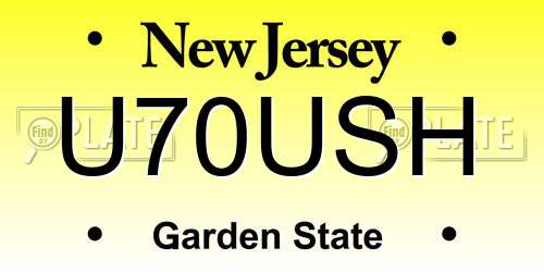 U70USH New Jersey License Plate