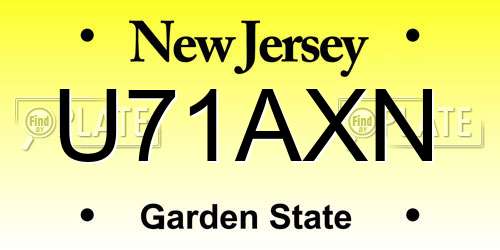 U71AXN New Jersey License Plate