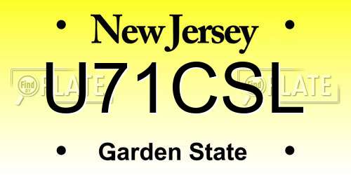 U71CSL New Jersey License Plate