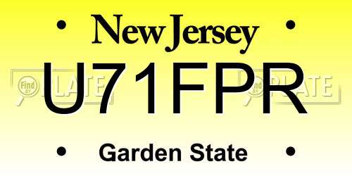 U71FPR New Jersey License Plate