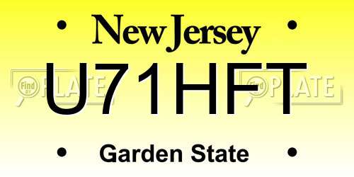 U71HFT New Jersey License Plate