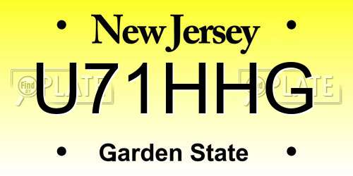 U71HHG New Jersey License Plate