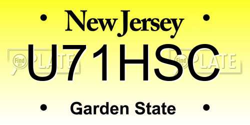 U71HSC New Jersey License Plate