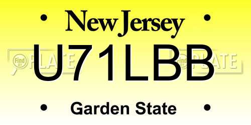 U71LBB New Jersey License Plate