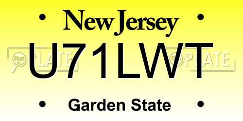 U71LWT New Jersey License Plate