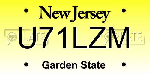 U71LZM New Jersey License Plate
