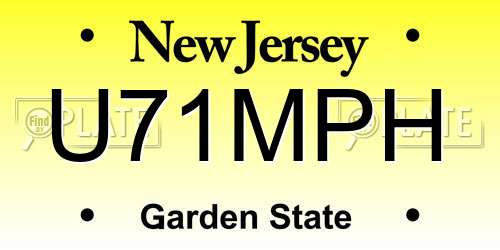 U71MPH New Jersey License Plate
