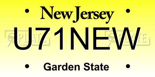 U71NEW New Jersey License Plate