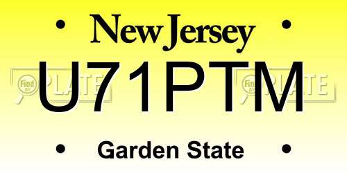 U71PTM New Jersey License Plate