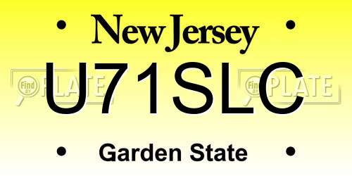U71SLC New Jersey License Plate