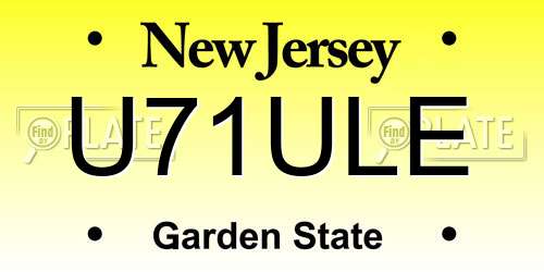 U71ULE New Jersey License Plate