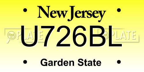 U726BL New Jersey License Plate