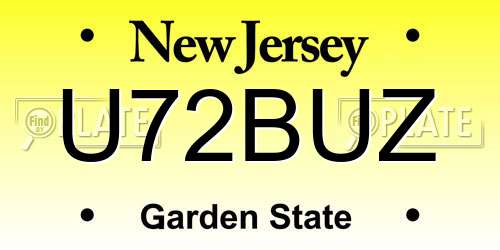U72BUZ New Jersey License Plate