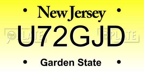 U72GJD New Jersey License Plate