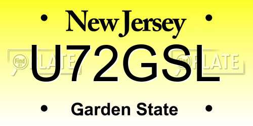 U72GSL New Jersey License Plate