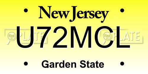 U72MCL New Jersey License Plate