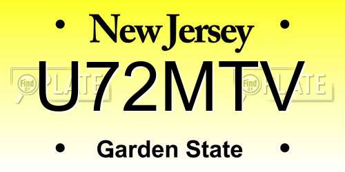 U72MTV New Jersey License Plate