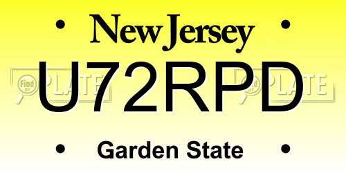 U72RPD New Jersey License Plate