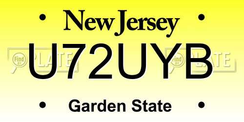 U72UYB New Jersey License Plate