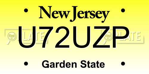 U72UZP New Jersey License Plate