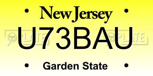 U73BAU New Jersey License Plate