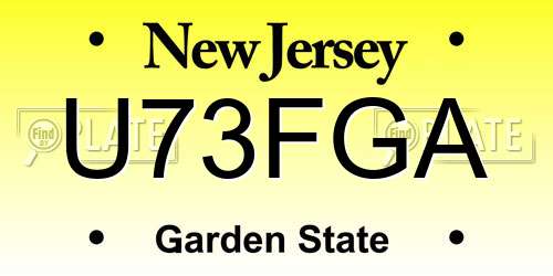 U73FGA New Jersey License Plate