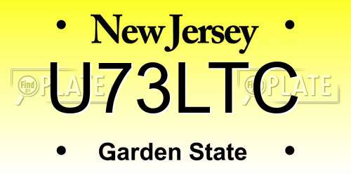 U73LTC New Jersey License Plate