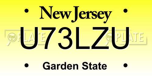 U73LZU New Jersey License Plate