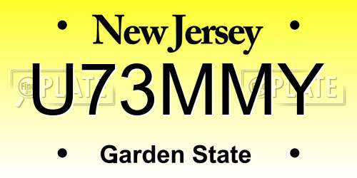U73MMY New Jersey License Plate