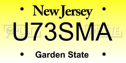 U73SMA New Jersey License Plate