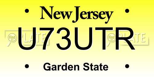 U73UTR New Jersey License Plate
