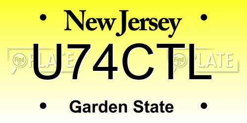 U74CTL New Jersey License Plate