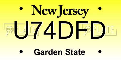 U74DFD New Jersey License Plate