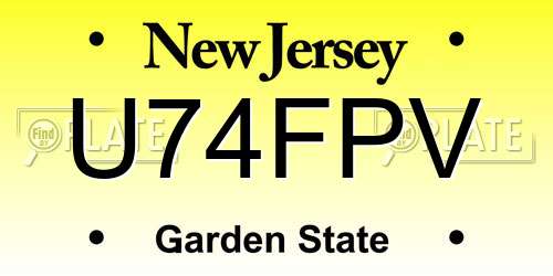 U74FPV New Jersey License Plate