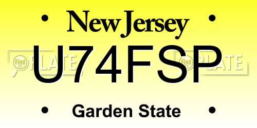 U74FSP New Jersey License Plate