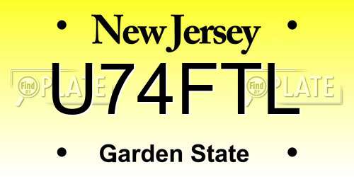 U74FTL New Jersey License Plate