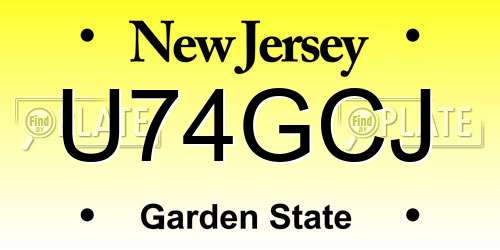 U74GCJ New Jersey License Plate