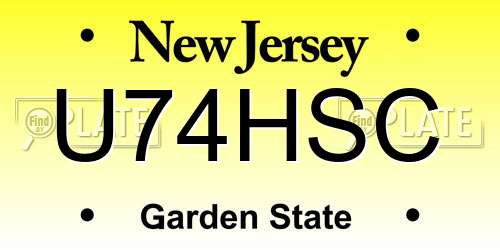 U74HSC New Jersey License Plate