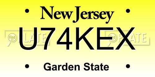 U74KEX New Jersey License Plate