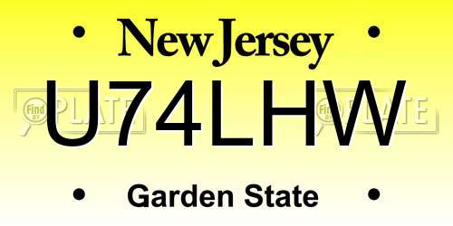 U74LHW New Jersey License Plate
