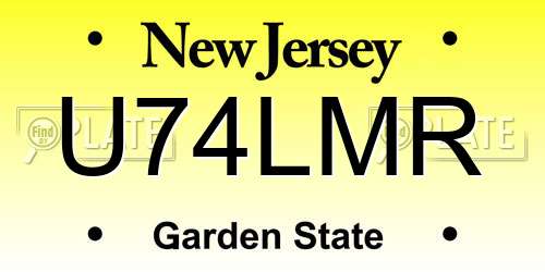 U74LMR New Jersey License Plate