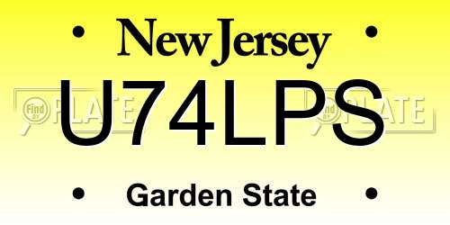 U74LPS New Jersey License Plate