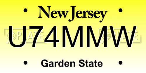U74MMW New Jersey License Plate