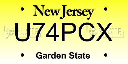 U74PCX New Jersey License Plate