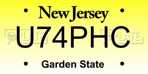 U74PHC New Jersey License Plate