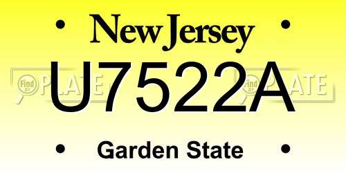 U7522A New Jersey License Plate