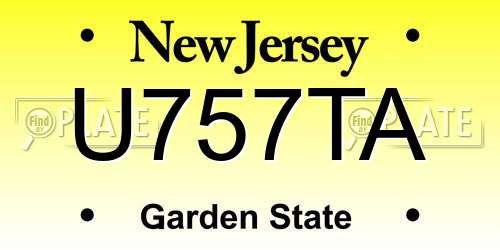 U757TA New Jersey License Plate