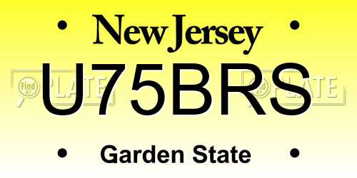 U75BRS New Jersey License Plate