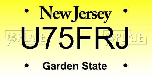 U75FRJ New Jersey License Plate